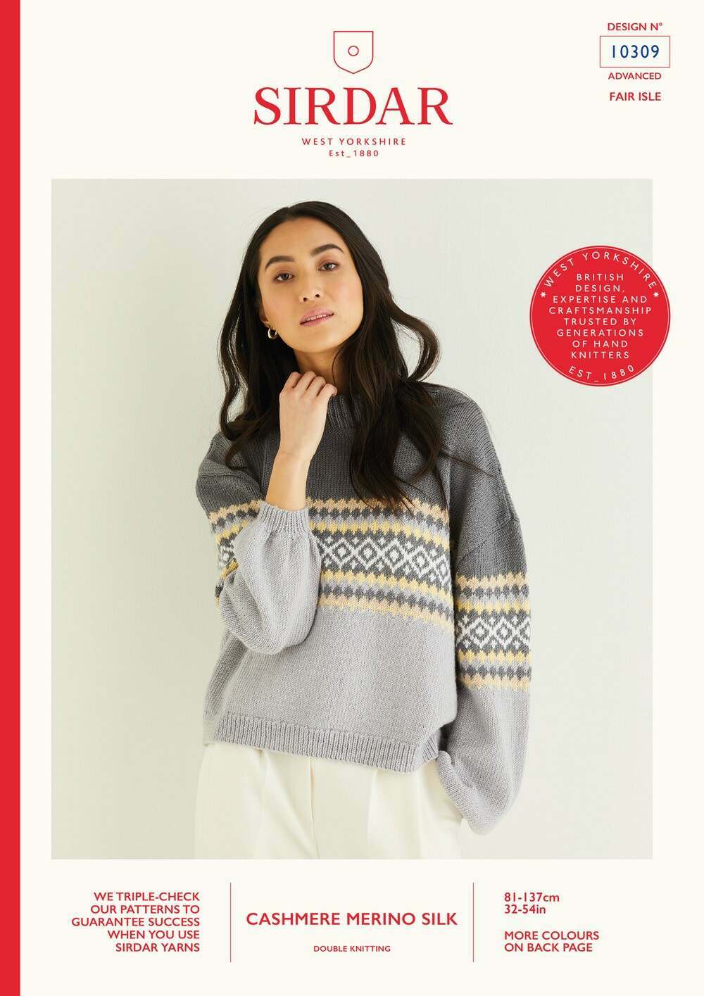 SIRDAR 10309 Fair Isle Placement Sweater in Sirdar Cashmere Merino Silk DK
