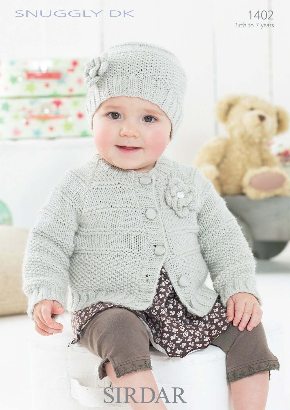 SIRDAR 1402 Cardigan and Hat