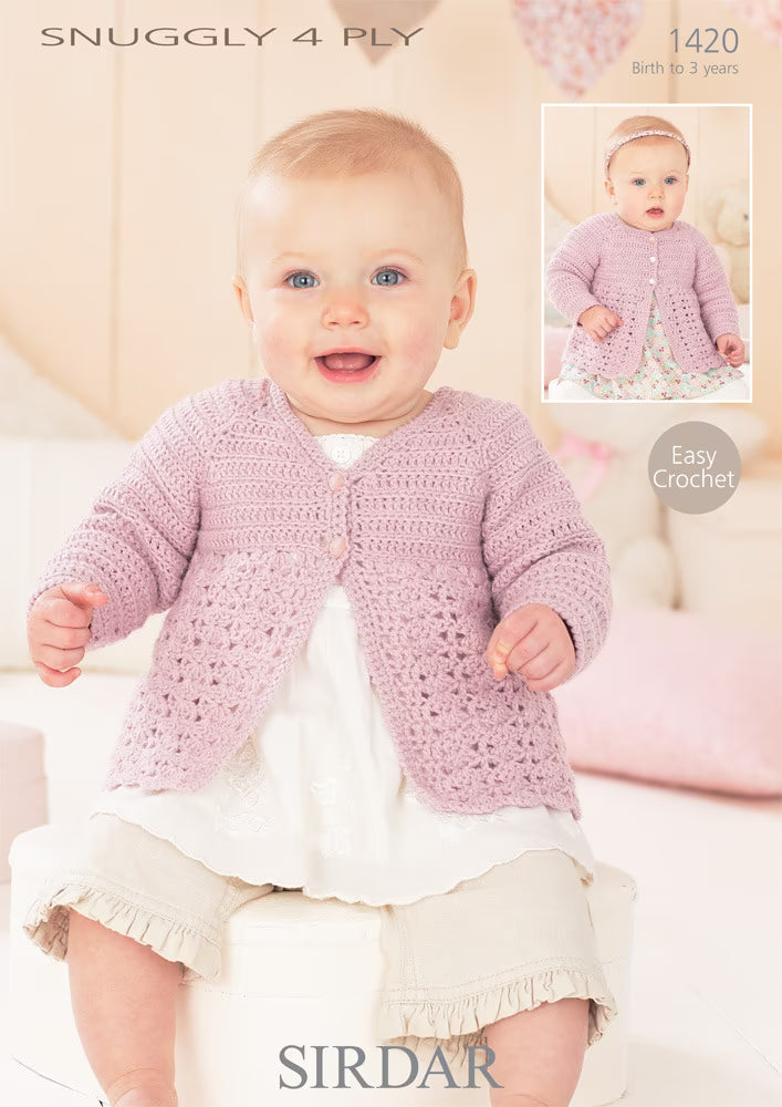 SIRDAR 1420 Cardigans (Crochet) in Sirdar Snuggly 4 Ply