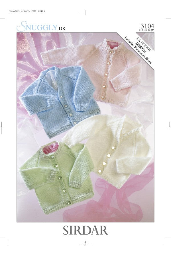 SIRDAR 3104 CARDIGAN FOR BABIES & CHILDREN