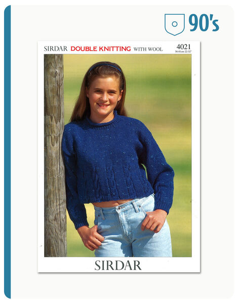 SIRDAR 4021 Child’s Pullover Sweater in Double Knitting