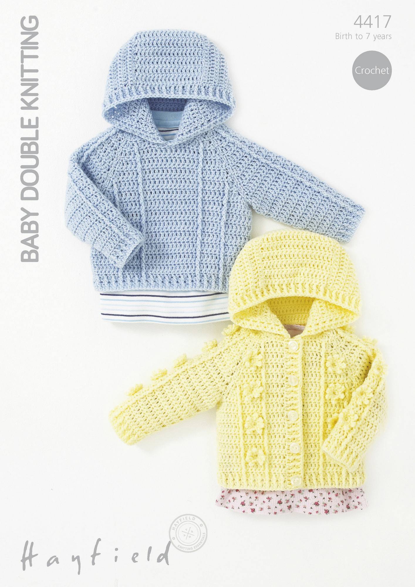 SIRDAR 4417 Hooded Sweater & Jacket (Crochet) in Hayfield Baby DK