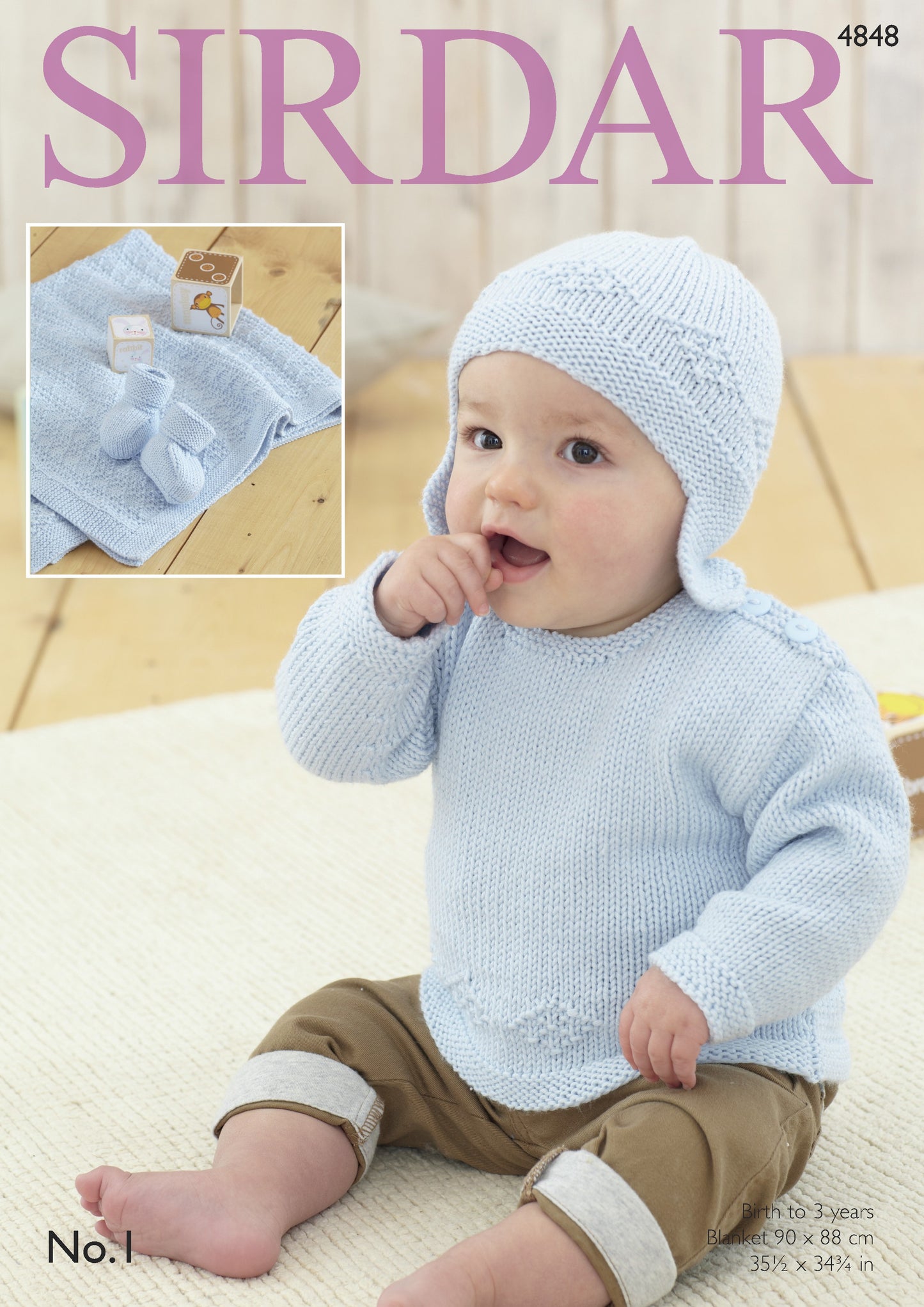 SIRDAR 4848 Sweater, Helmet, Bootees and Blanket