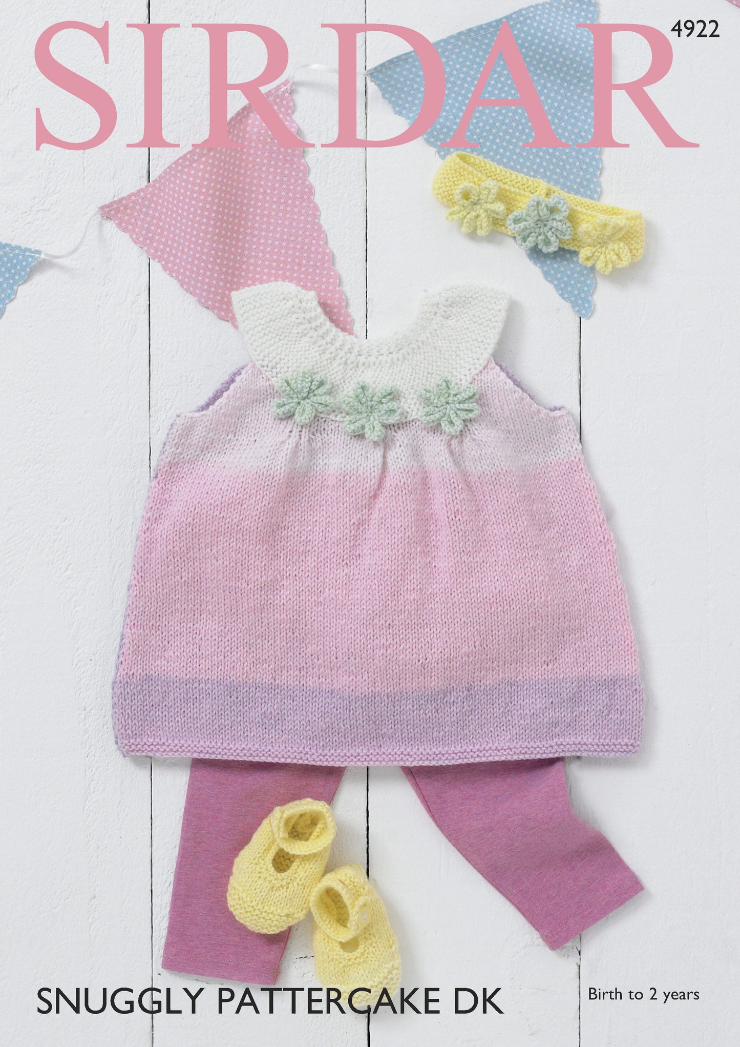 SIRDAR 4922 Pinafore Dress, Shoes and Headband