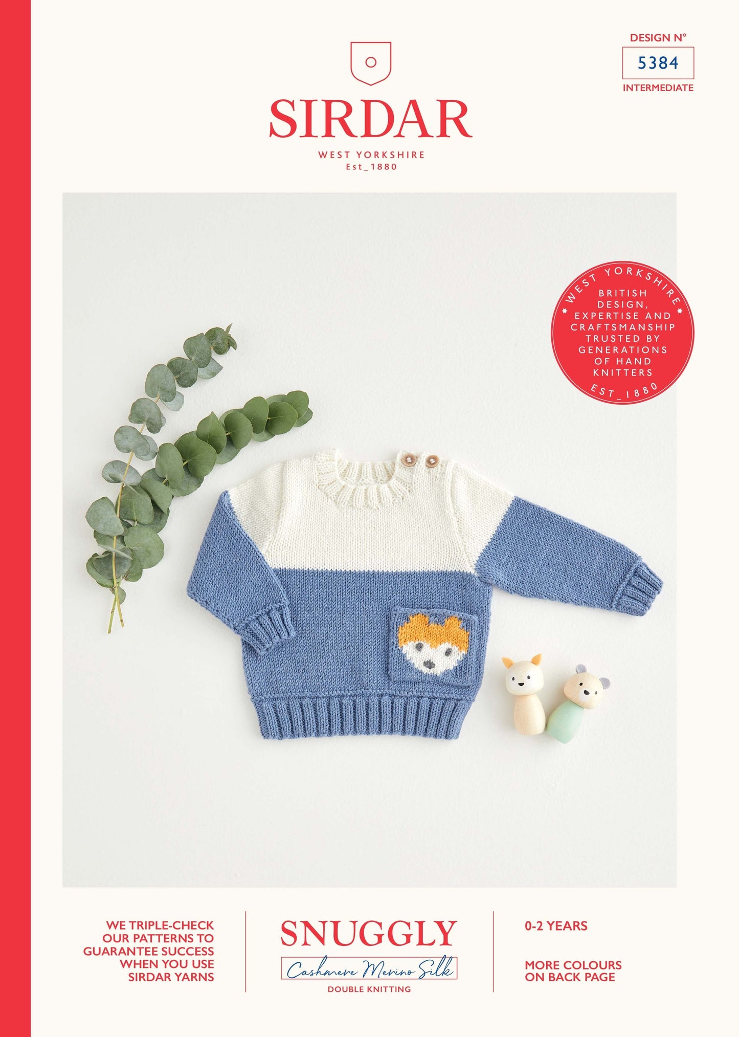 SIRDAR 5384 Nordic Fox Pocket Sweater