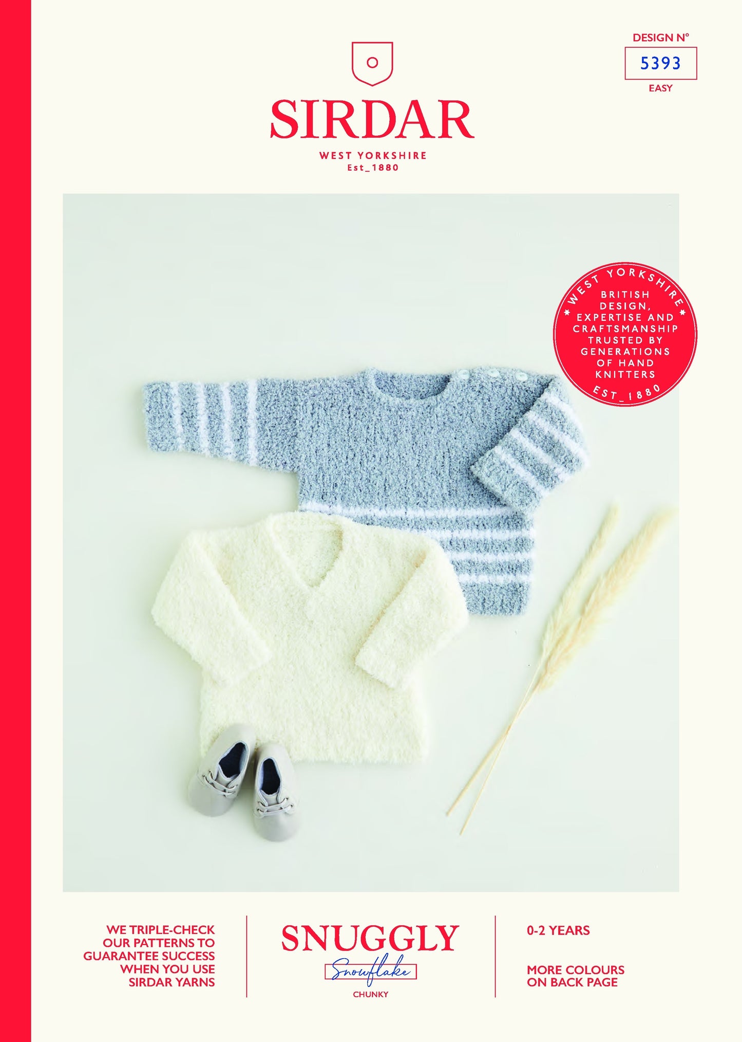 SIRDAR 5393 Round & V‑Neck Sweaters in Snuggly Snowflake Chunky