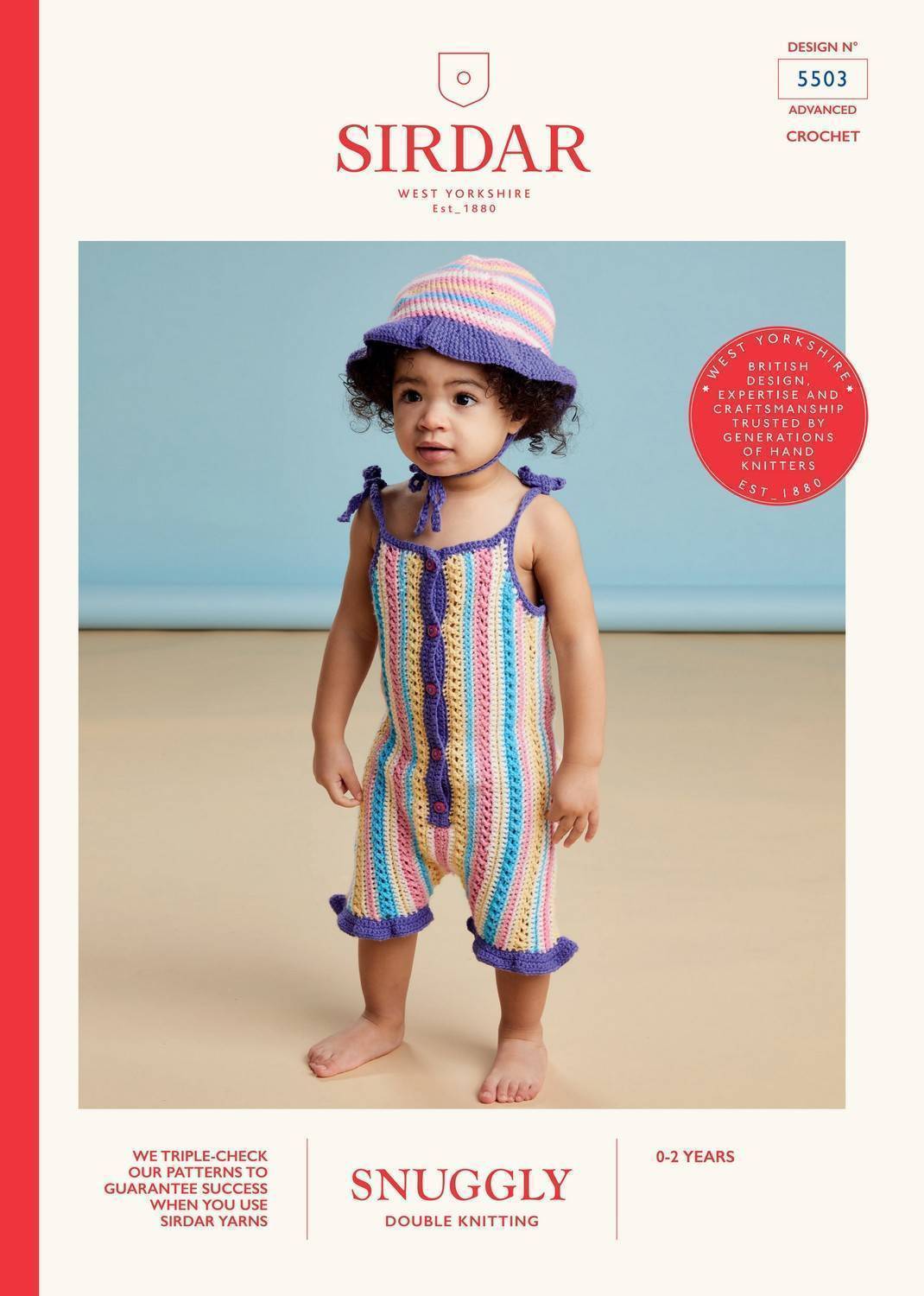 SIRDAR 5503 Deck Chair Play Suit & Hat (Crochet) in Snuggly DK