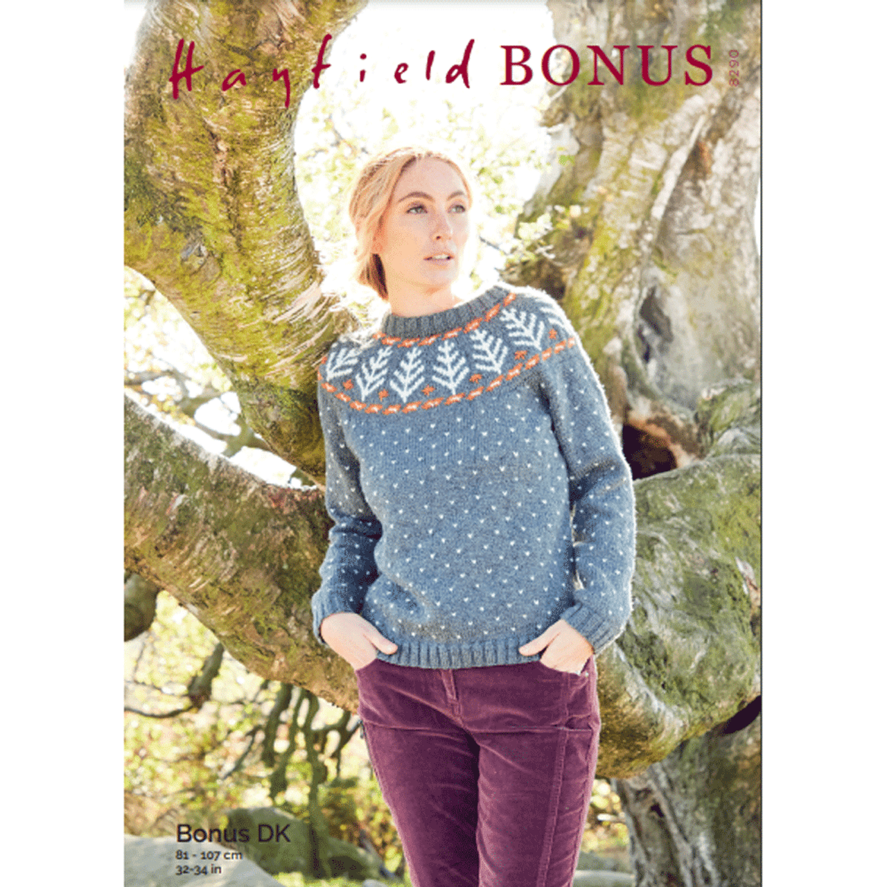 SIRDAR 8290 Woman’s Sweater in Hayfield Bonus DK