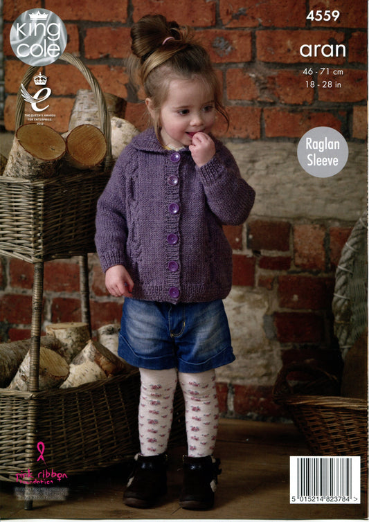 KING COLE 4559 Sweater & Cardigan in Fashion Aran