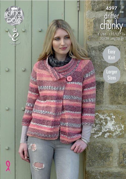 KING COLE 4597 Jackets in Drifter Chunky