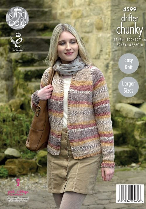 KING COLE 4599 Ladies Cardigans in Drifter Chunky