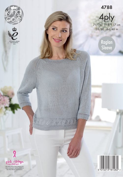KING COLE 4788 Tops in Giza Cotton 4 Ply / Giza Sorbet 4 Ply