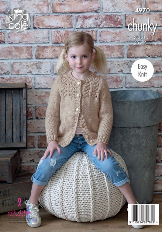 KING COLE 4970 Sweater & Cardigan in Comfort Chunky