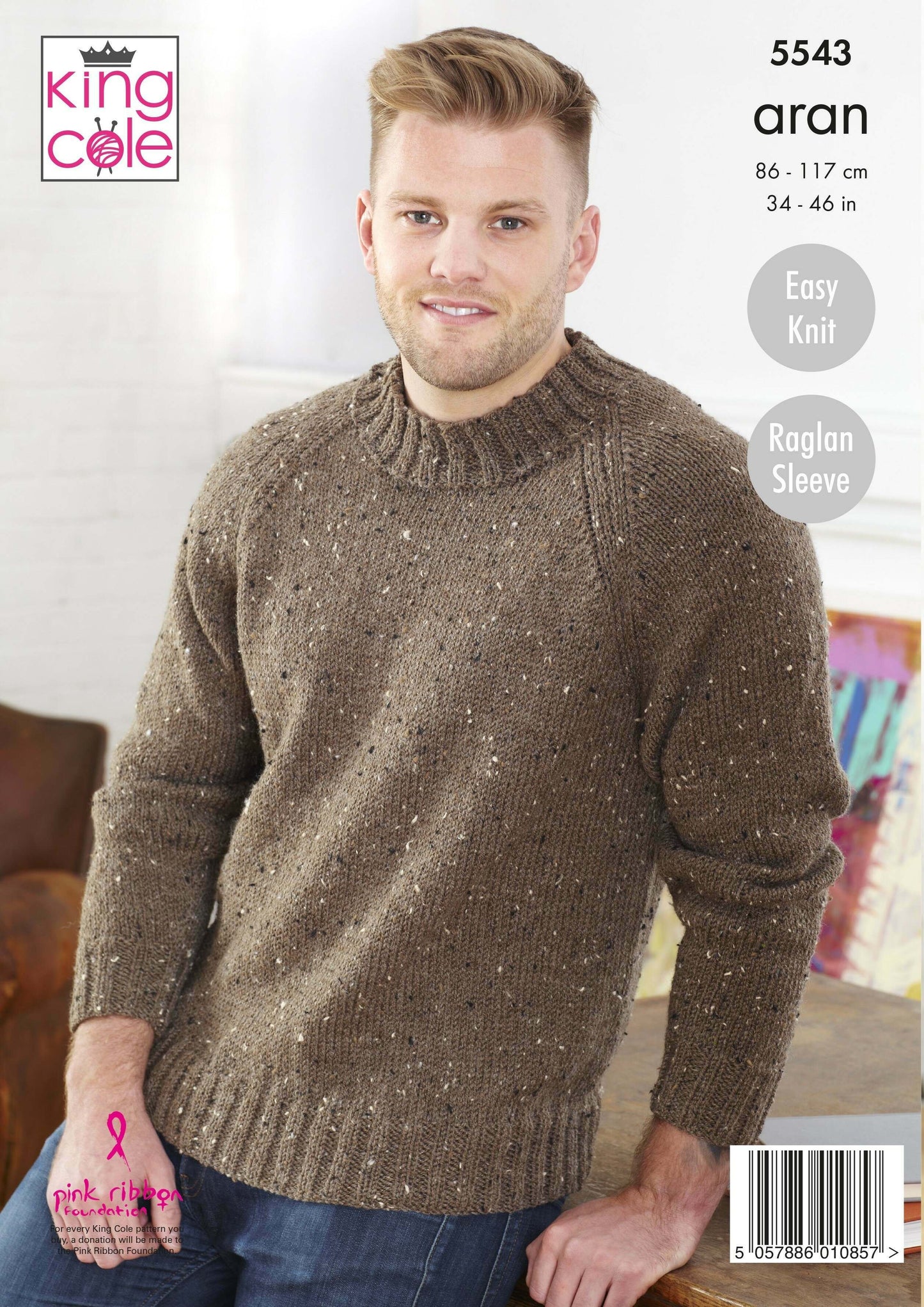KING COLE 5543 Jacket & Sweater in Fashion Aran
