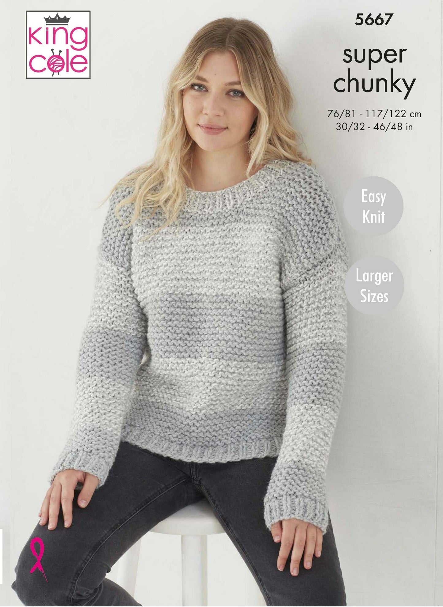 KING COLE 5667 Sweater & Cardigan in Timeless (Super Chunky)