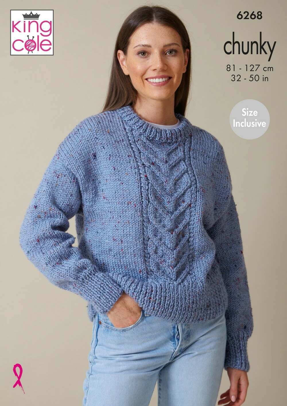 KING COLE 6268 Slipover & Sweater in Chunky Tweed