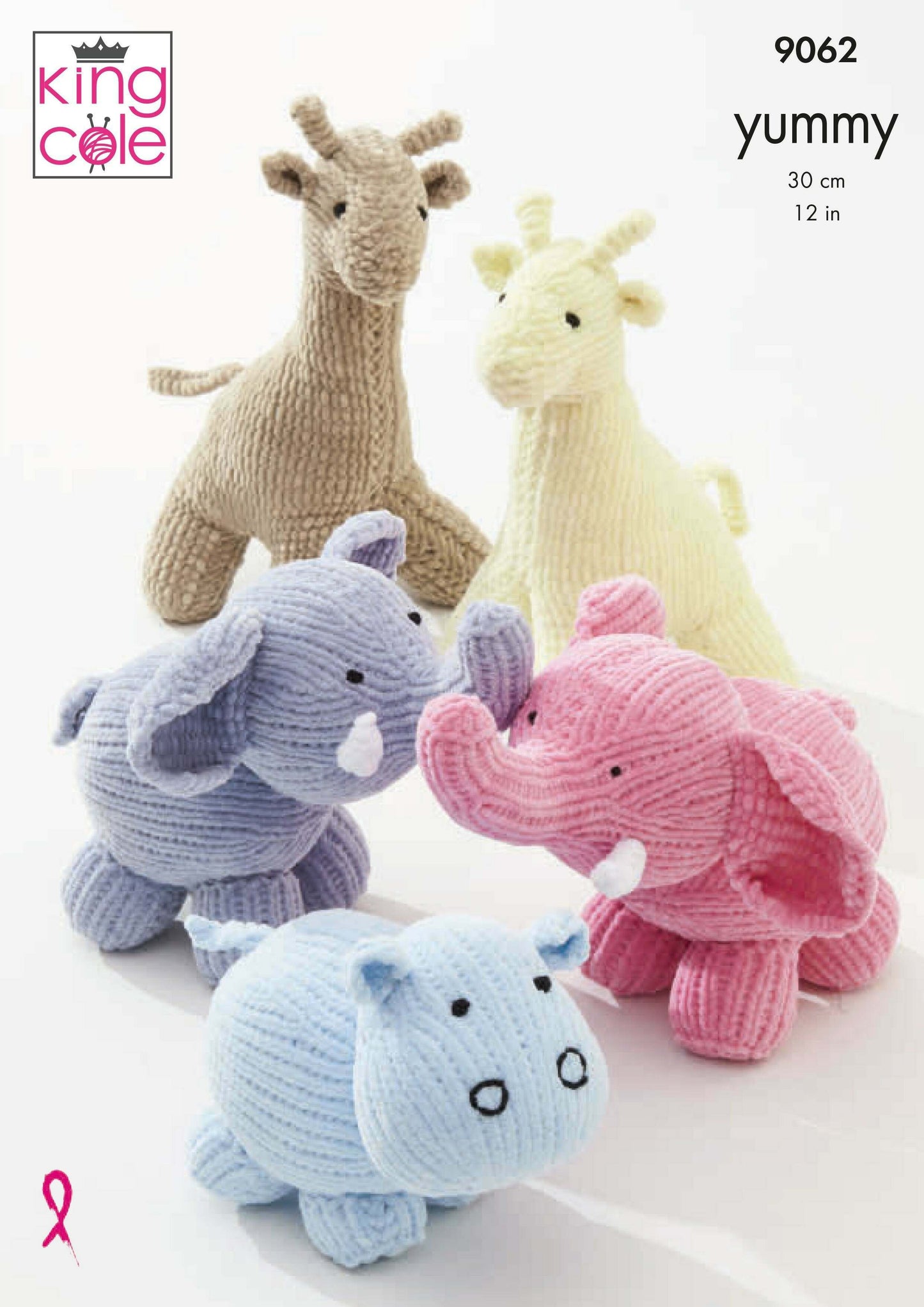 KING COLE 9062 Giraffe, Hippo & Elephant Toys in Yummy Chunky