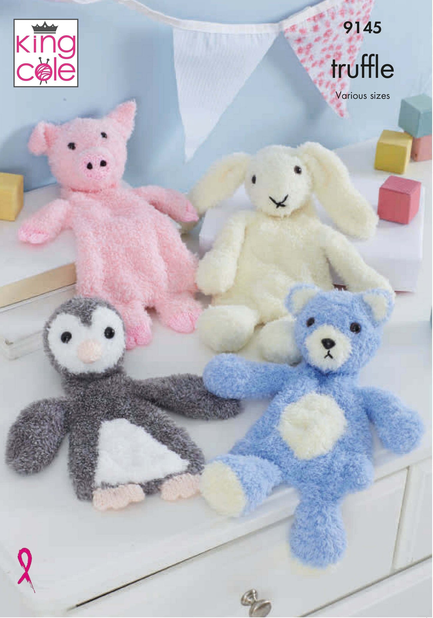 KING COLE 9145 Flat Snuggle Toys in Truffle DK