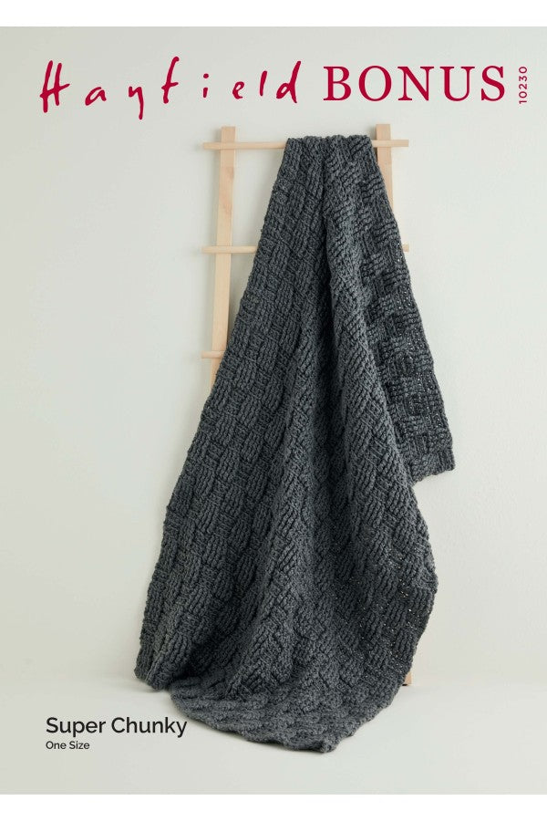 SIRDAR 10230 Basketweave Blanket in Hayfield Bonus Super Chunky