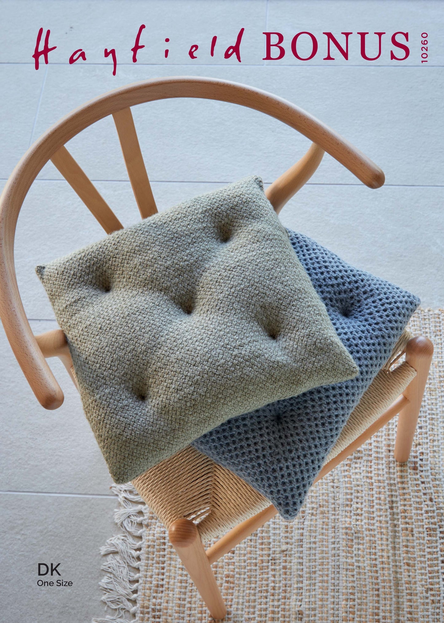 SIRDAR 10260 Wicker & Honeycomb Stitch Seat Cushions in Hayfield Bonus DK