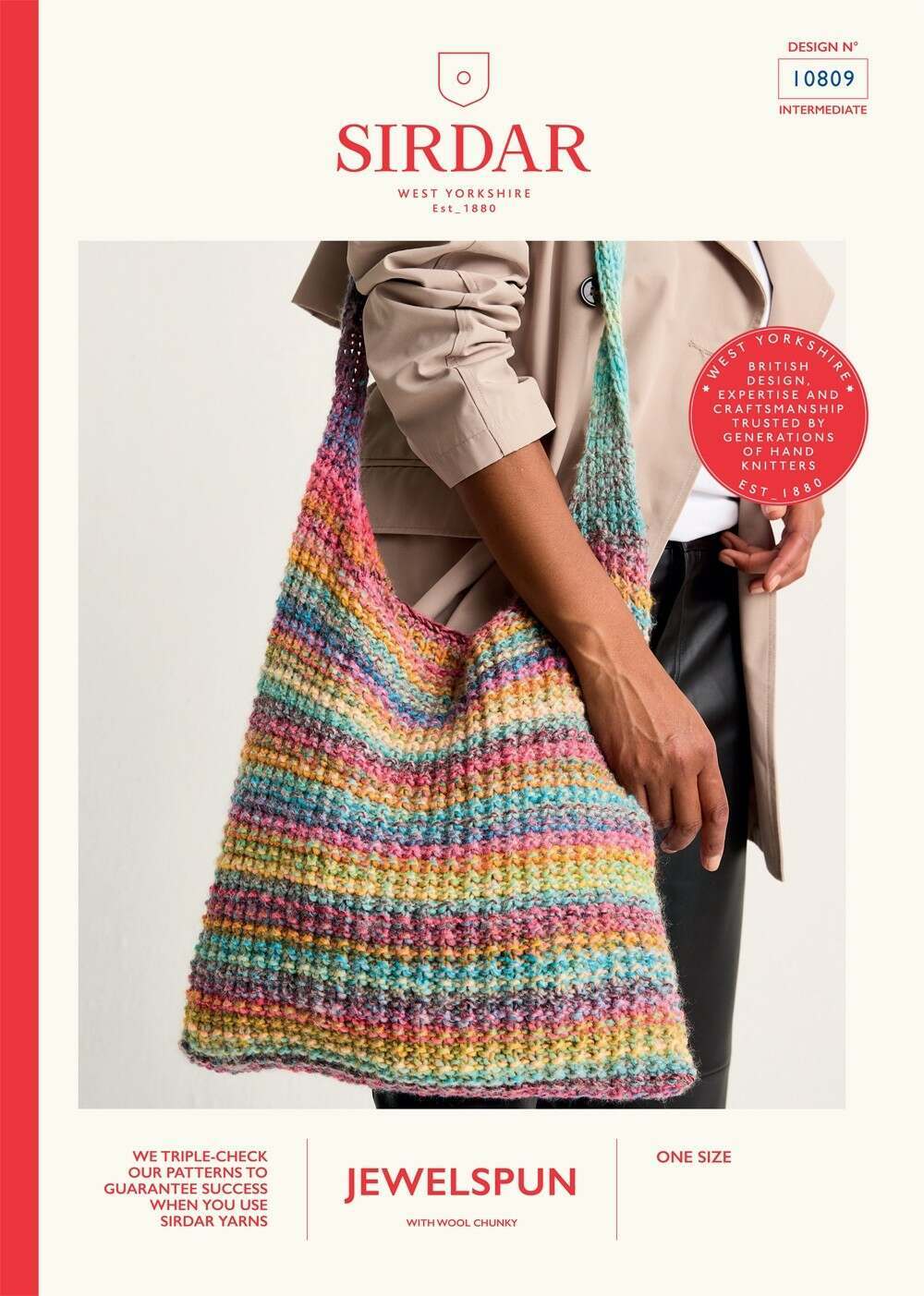 SIRDAR 10809 Rippled Mineral Bag (Knitting) in Sirdar Jewelspun With Wool Chunky