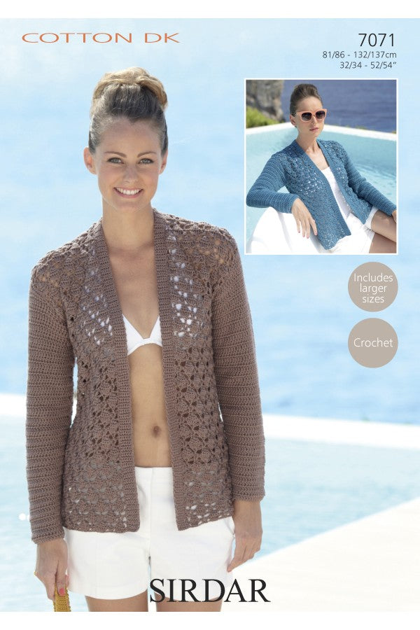 SIRDAR 7071 Jackets (Crochet) in Sirdar Cotton DK
