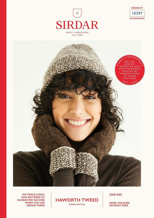 SIRDAR 10297  Hat and Gloves in Haworth Tweed