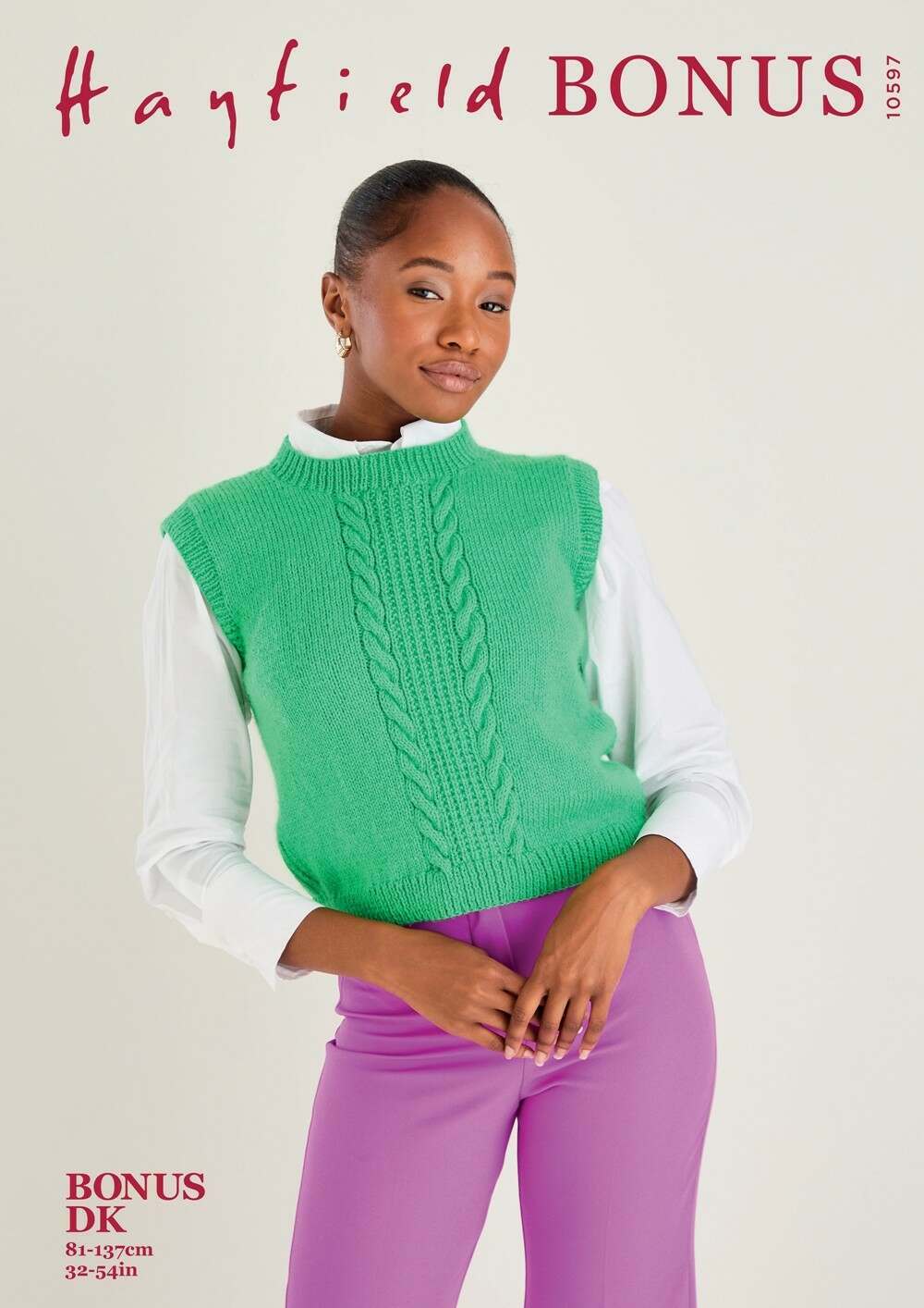 SIRDAR 10597  Sweater Vest in Hayfield Bonus DK