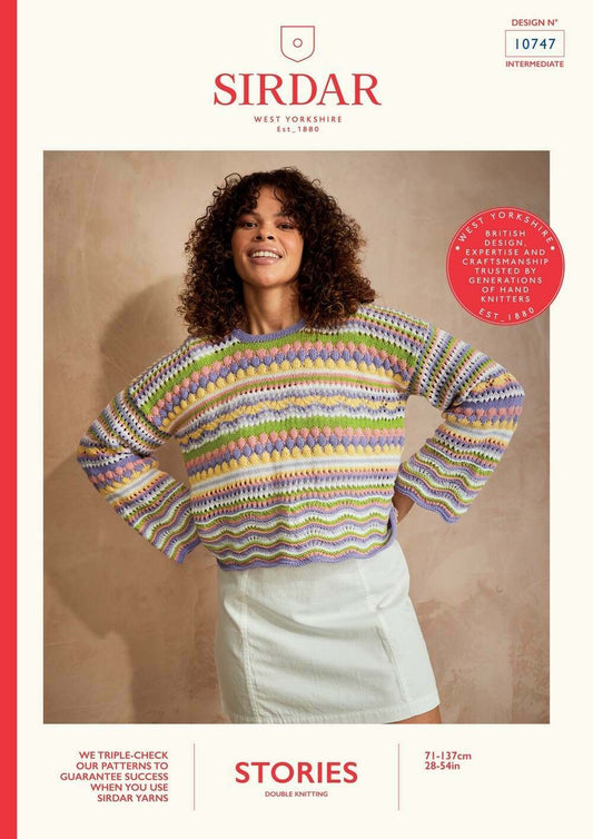 SIRDAR 10747  CityZen Cropped Sweater in Sirdar Stories DK