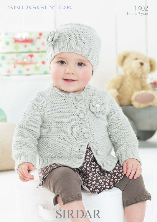 SIRDAR 1402  Cardigan and Hat