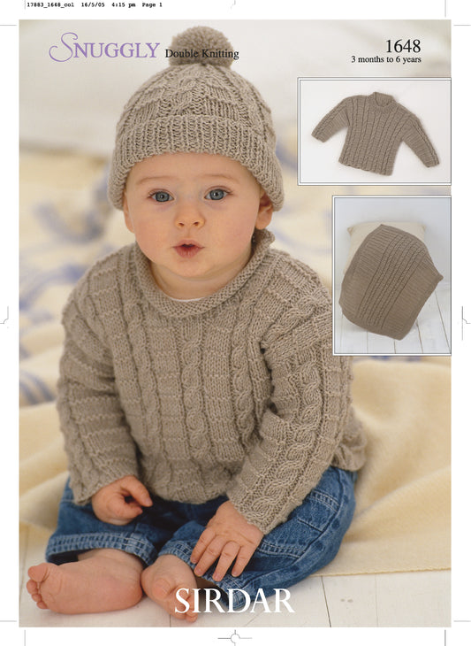 SIRDAR 1648  SWEATERS, HAT & BLANKET