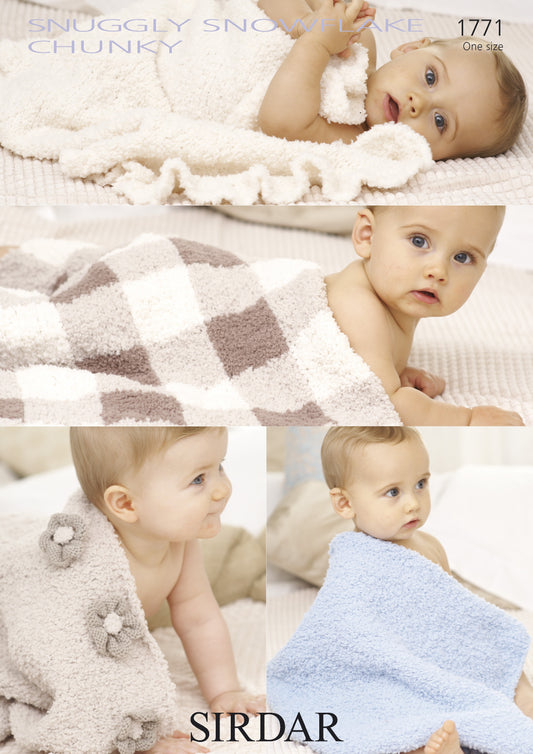 SIRDAR 1771  Blankets in Snuggly Snowflake Chunky & Snuggly DK