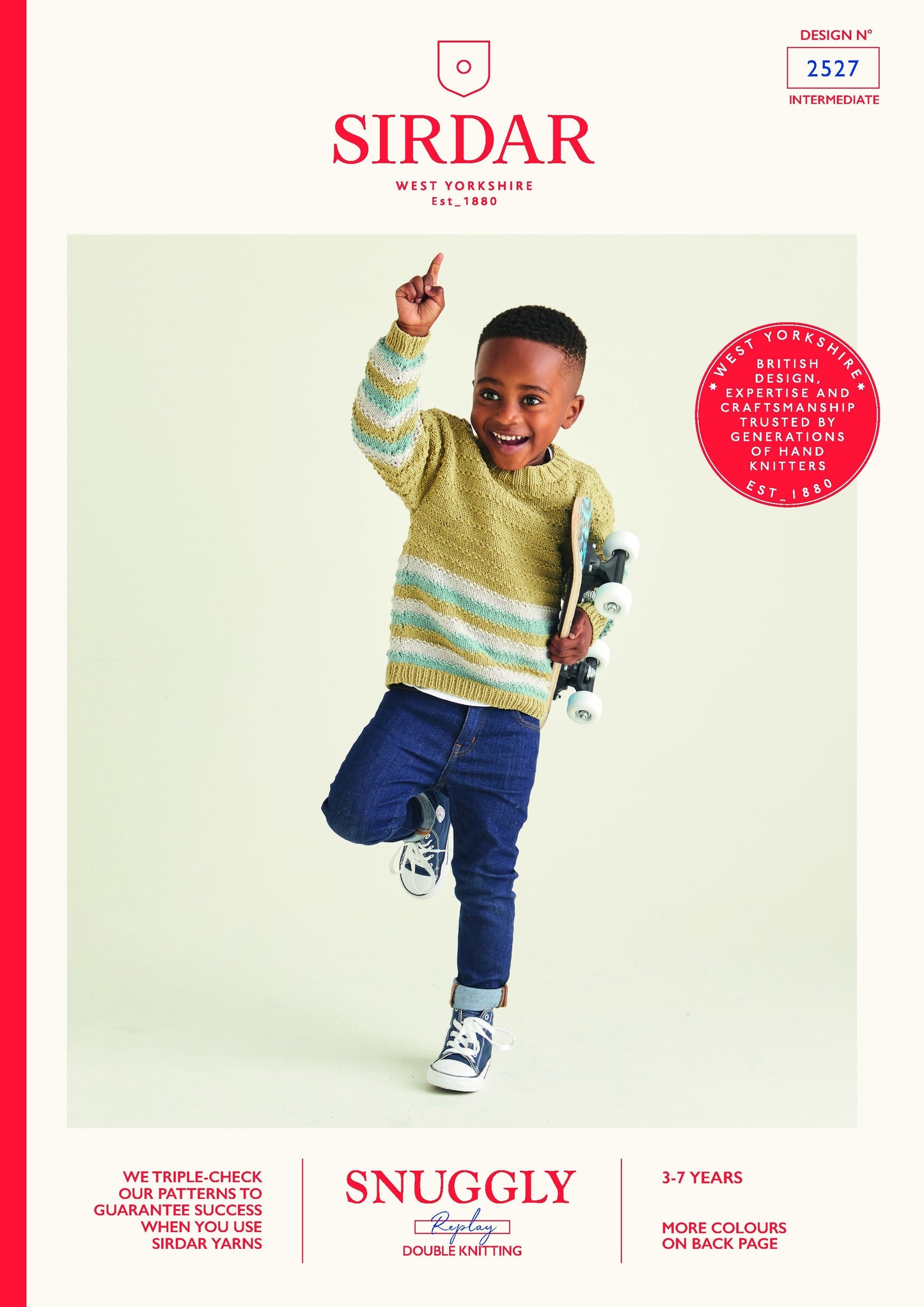 SIRDAR 2527  Boys Crew Neck Jumper