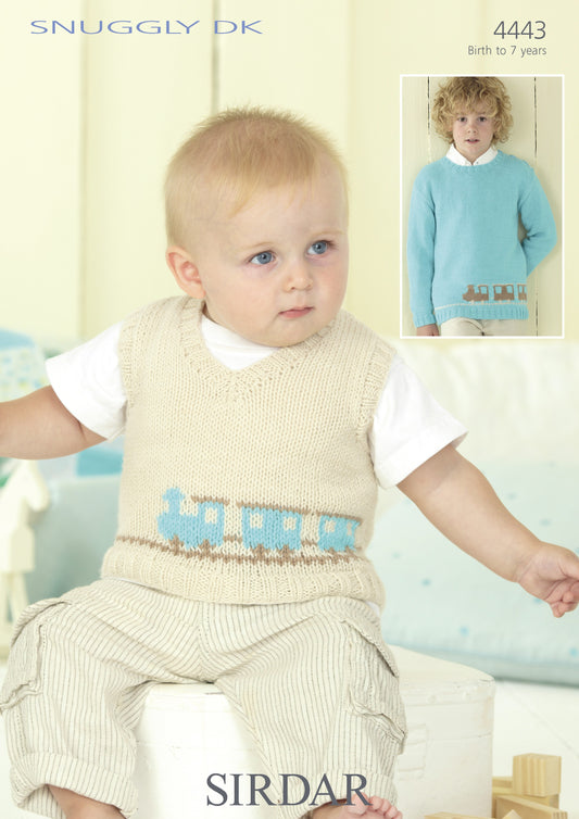 SIRDAR 4443  Boys Sweater and Tanktop