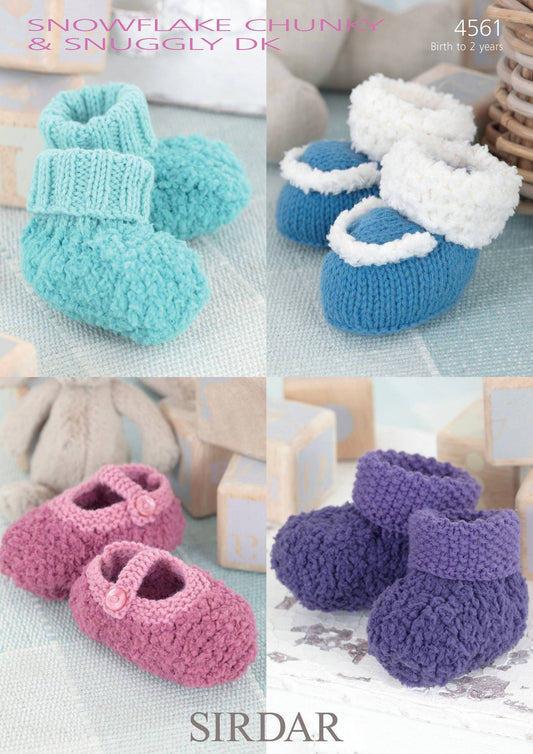 SIRDAR 4561  Shoes & Bootees in Snuggly Snowflake Chunky & Snuggly DK