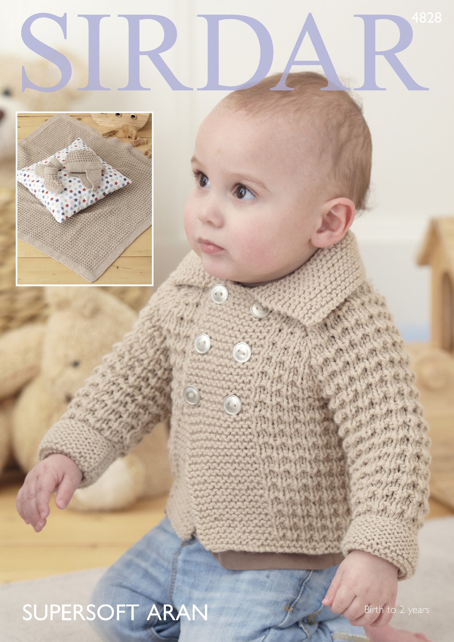SIRDAR 4828  Baby Boys Jacket, Blanket, Helmet and Bootees