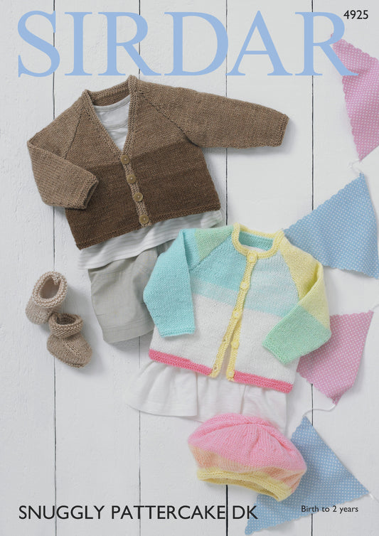 SIRDAR 4925  Baby Girl's and Boy's Cardigans, Bootees and Beret