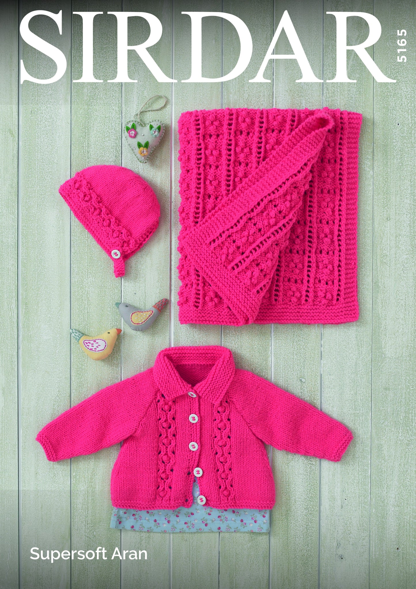 SIRDAR 5165  Baby Girl's Jacket, Bonnet and Blanket