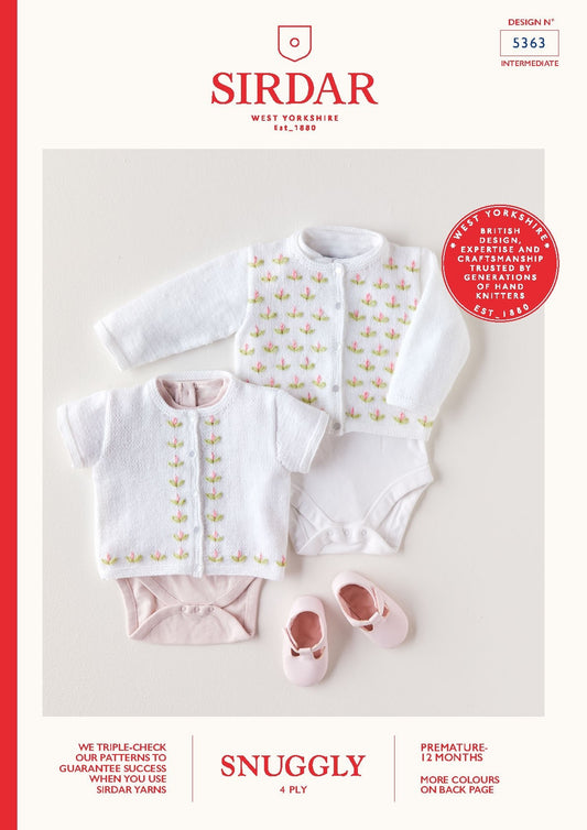 SIRDAR 5363   Floral Baby Cardigans
