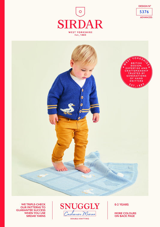 SIRDAR 5376  Boys Cardigan and Duck Motif Blanket