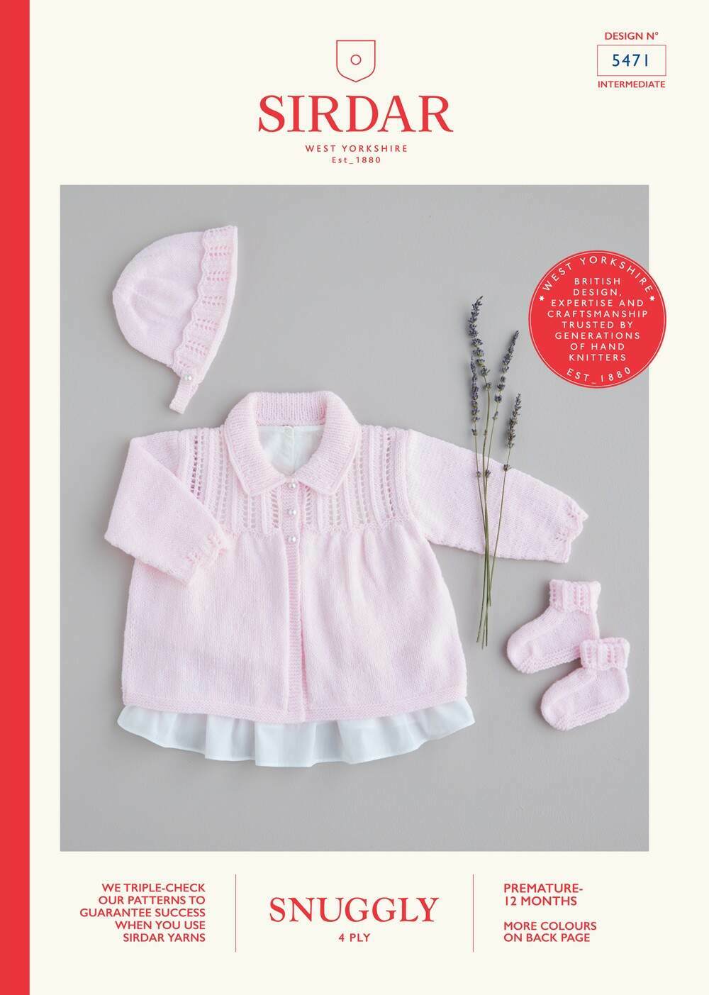 SIRDAR 5471   Matinee Coat, Bonnet and Bootees