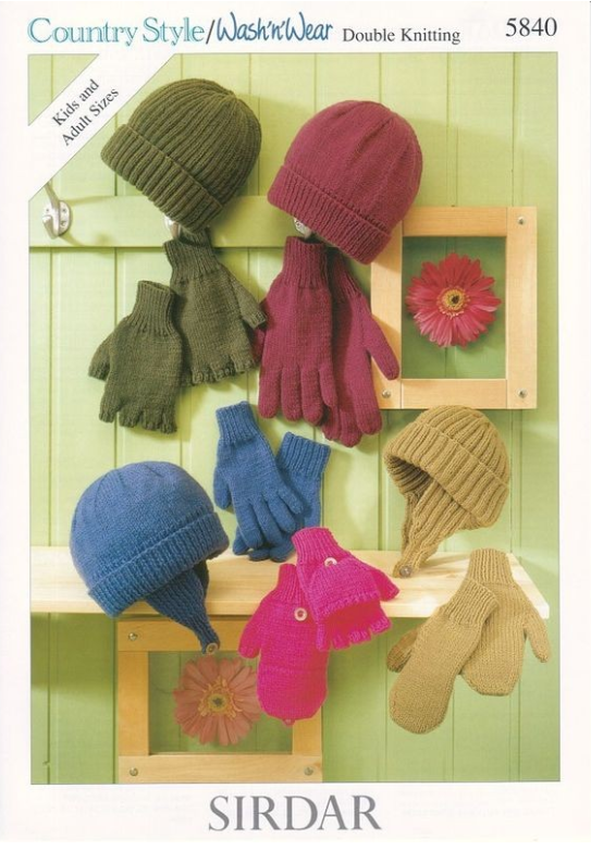 SIRDAR 5840  Hat and Gloves