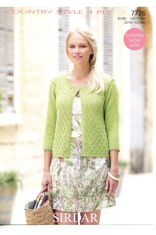 SIRDAR 7726  Cardigan in Sirdar Country Style 4 Ply