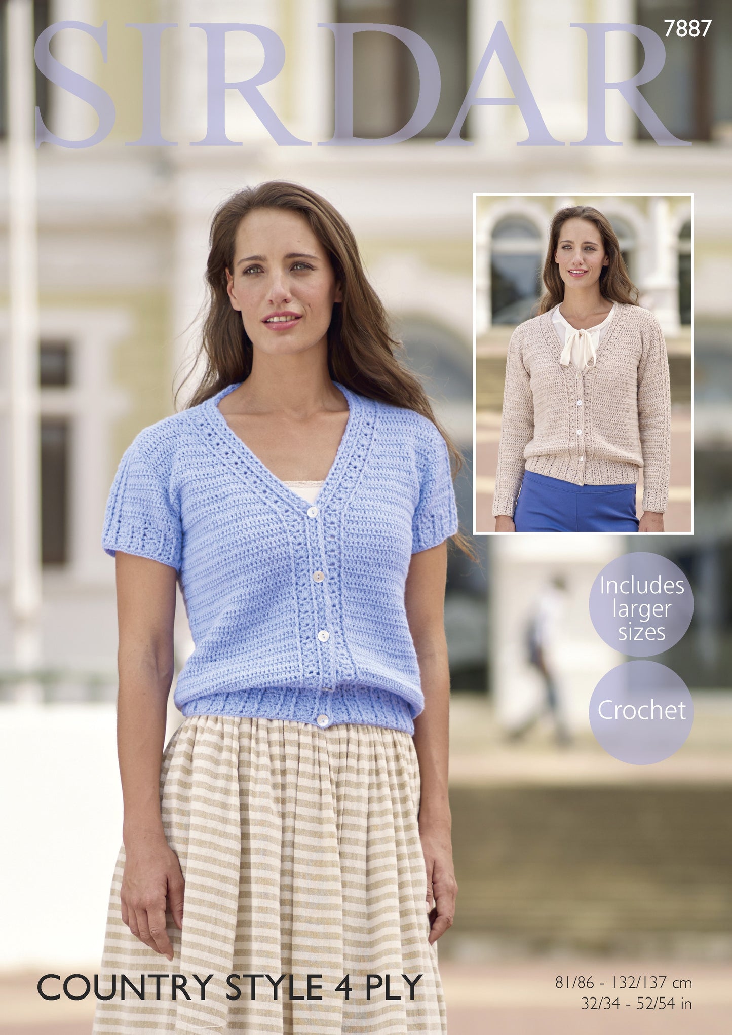 SIRDAR 7887  Long & Short Sleeve Cardigans in Sirdar Country Style 4 Ply