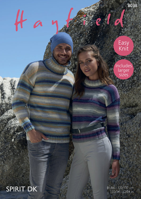 SIRDAR 8038  Sweaters in Hayfield Spirit DK