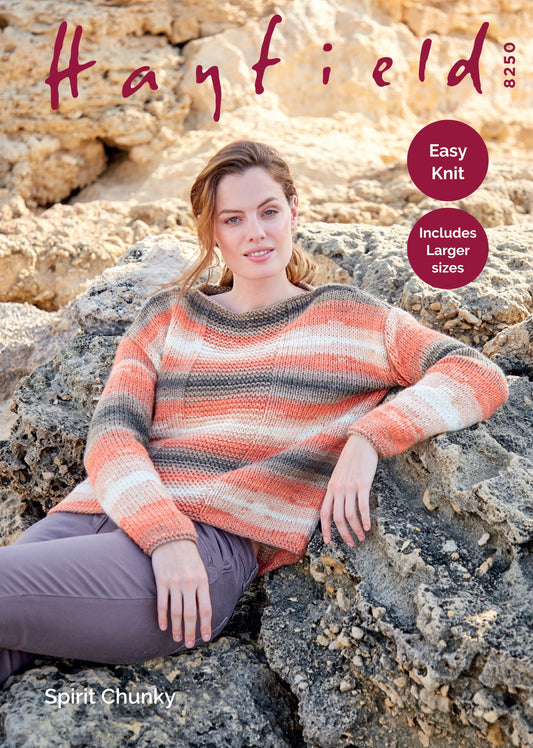SIRDAR 8250  Woman’s Sweater in Hayfield Spirit Chunky
