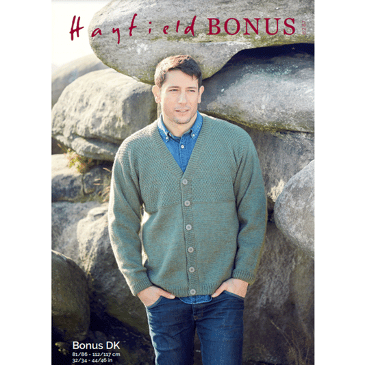 SIRDAR 8287  V‑Neck Cardigan in Hayfield Bonus DK