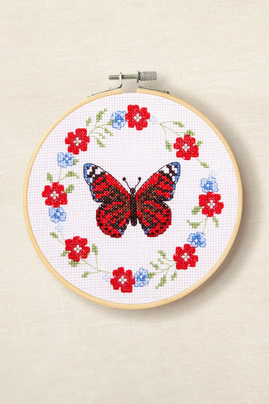 BUTTERFLY BLOOMS CROSS STITCH KIT