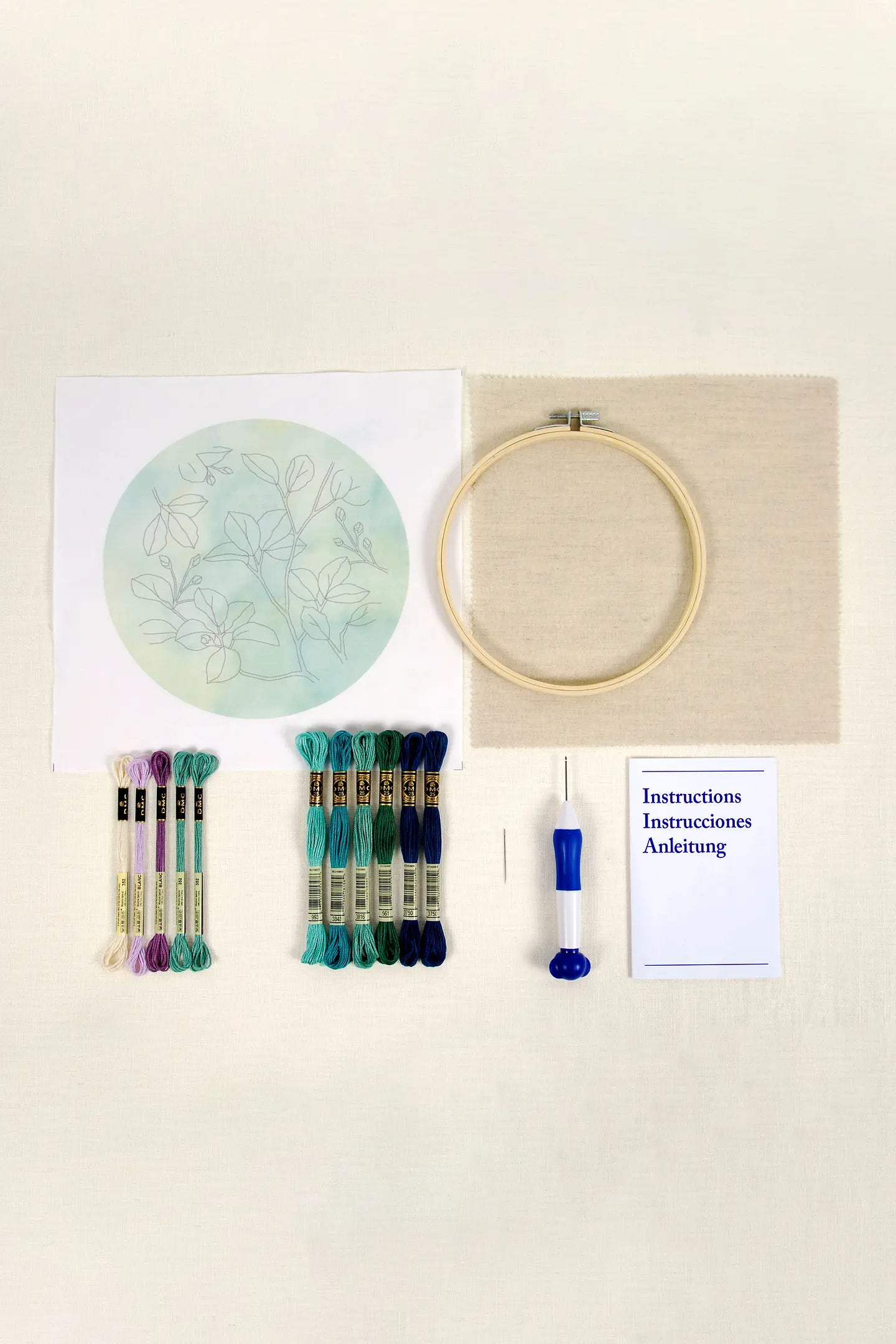 JUNGLE FOLIAGE PUNCH NEEDLE KIT