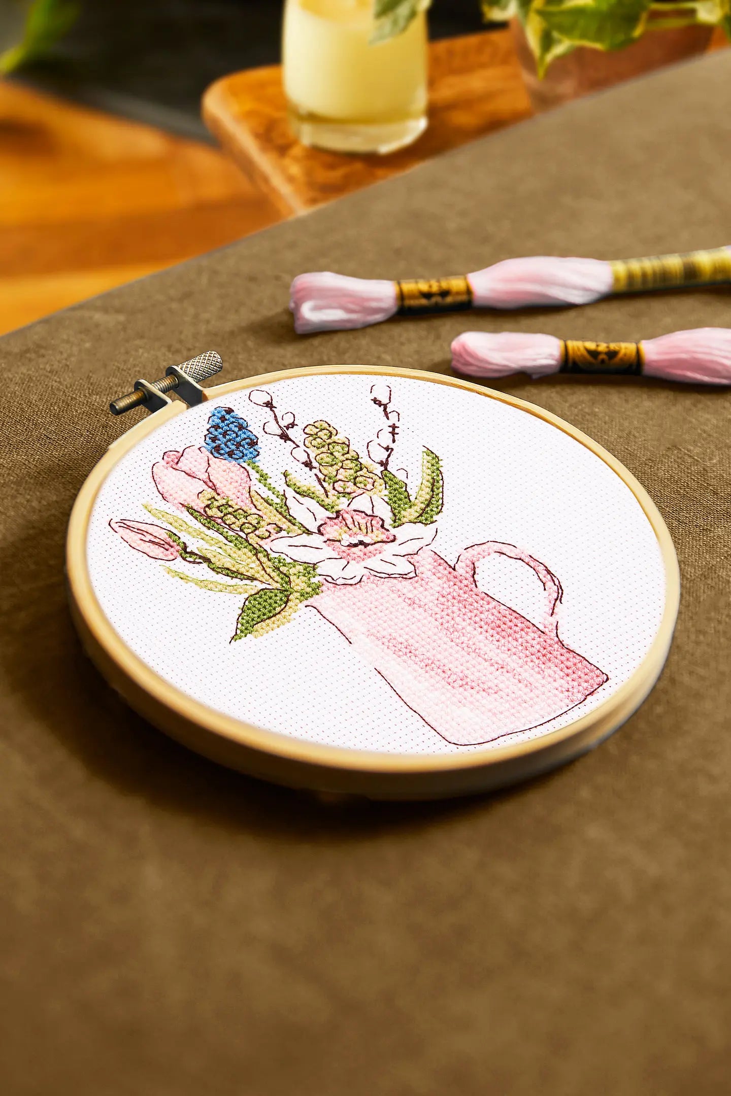SPRING GARDEN JUG CROSS STITCH KIT
